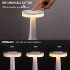 O’Bright Portable LED Table Lamp with Touch Sensor, 3-Levels Brightness, Rechargeable Battery Up to 48 Hours Usage, Night Light for Kids Nursery, Nightstand Lamp, Bedside Lamp (Piano White) - color: Piano White