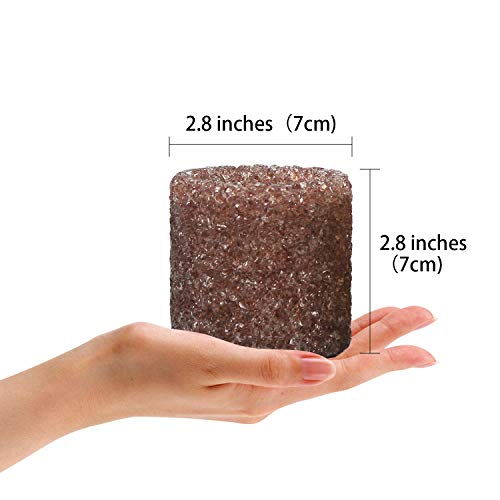3 Pack Tealight Candle Holders Decorative Colorful Glass Cullet Tea Lights Votive Holders for Home Décor Wedding Halloween Christmas Decorations Table Centerpieces Party Favors Gifts 2.8”(D)x2.8”(H) - color: Light Brown, Brownish Red, Champagne.