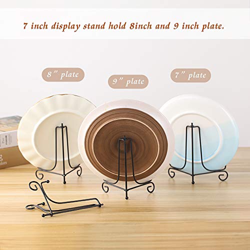(2 pack)Iron Display Stand, Black Iron Easel Plate Display Photo Holder Stand, Displays Picture Frames, Cookbooks, Decorative Plates, Tablets and Art 7 Inch - color: Black, size: 7 inch(2 Pack)