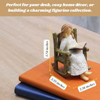 Book Figurine for Shelves Gifts for Women Readers Resin Reading Woman Statue Library Decor Book Lovers Gifts Small Figurine for Home Office Desk, Living Room Birthday Present for Reader Friend
