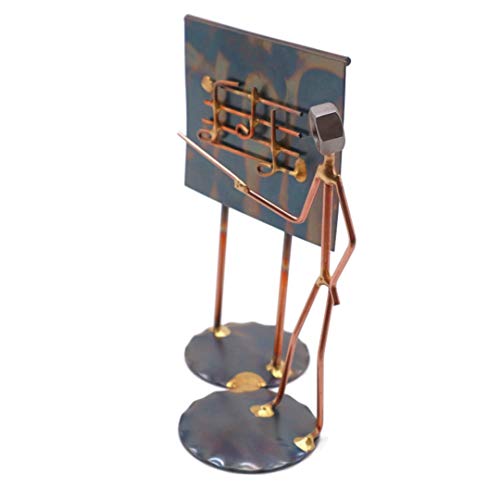 Music Teacher Man Collectible Handmade Metal Art Figurine, Desk Accessories, Trophy, Boss Gift, Office Décor, Business Professional, Educational - style: Music Teacher Man