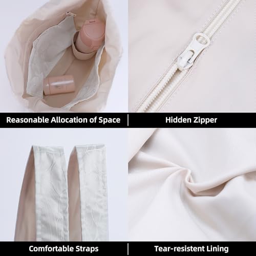 DGAZ Designer Shoulder Bags for Women, Luxury Tote Bag with Zipper, Large Shoulder Hobo Bags - color: Snowflake