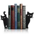 Geelin Peeping Cat Bookends Set of 2 Metal Book Ends for Shelves Bookshelf Home Office Desk Bookshelf Decor Gift for Cat Lovers and Reading Enthusiasts (Lovely Style) - style: Lovely Cat