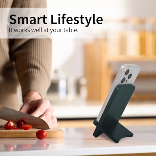 Solid Wood Simple Phone Stand, Desktop Stand,Tablets Tablet Display Stand, Compatible with All Phones (Dark Green Wood) - color: dark green wood