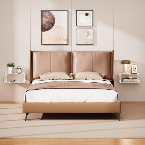 Acrylic Floating Nightstand, Bedside Table, Nightstand Shelf Wall Mounted Bedside Shelf (Clear, Small) - color: Clear