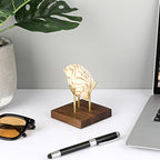 Hipiwe Gold Metal Arm Display Stand Decorative Ball Stand Easel with Wooden Base Rock Display Stand for Sphere Crystal Ball Eggs Mineral Geodes Rock Seashell, X- Large - size: X-Large