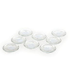 Hosley Set of 8 Clear Glass Pillar Plates - 4 Inch Diameter. Ideal Gift for Weddings, Parties, Spa, Pillar Candle, Votive Candle Garden. Or as a Pedestal W1 - size: 4" Diameter