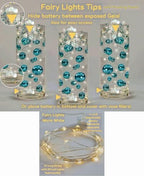 300 Floating Gold Pearls- Large Sizes- 12 Warm White Submersible LED Fairy Lights Strings with Hidable & Submersible Batteries- Fills 4 Gallons for Your Vases - color: Gold, size: 4pk+liteww