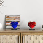 Shimeyao 4 Pcs Metal Crystal Heart Stone Stand Crystal Ball Holder Rock Display Stand Mineral Specimen Display Easel Holder for Gemstones Fossils Agate Slabs Plates (Black,2 x 2.36 x 2.56 Inch) - color: Black, size: 2 x 2.36 x 2.56 Inch