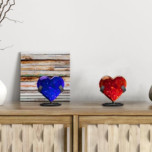 Shimeyao 4 Pcs Metal Crystal Heart Stone Stand Crystal Ball Holder Rock Display Stand Mineral Specimen Display Easel Holder for Gemstones Fossils Agate Slabs Plates (Black,2 x 2.36 x 2.56 Inch) - color: Black, size: 2 x 2.36 x 2.56 Inch