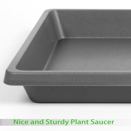 Square Plant Saucer 10 Inch 4 Pack, Plant Drip Trays and Flower Pot Saucers，Doubles Plant Water Catcher Tray, Plant Trays for Indoors No Holes, Plant Drainage Tray Saucers for Potted Plants - color: Gray, size: 10"(4Pack)