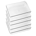 5 Pack Clear Plastic Drawer Organizer Tray Cutlery Utensil Makeups Drawer Silverware Organizers 6" X 9" - size: 5 Pack 6"x9" Clear Plastic