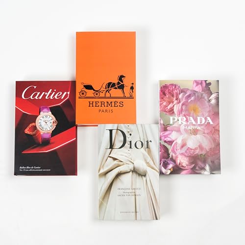 4 Pcs Decorative Faux Books for Home Decor – Modern Fake Books for Coffee Table, Bookshelf & Bedroom, Stacked Book Set for Aesthetic Decor - color: 4 Pcs