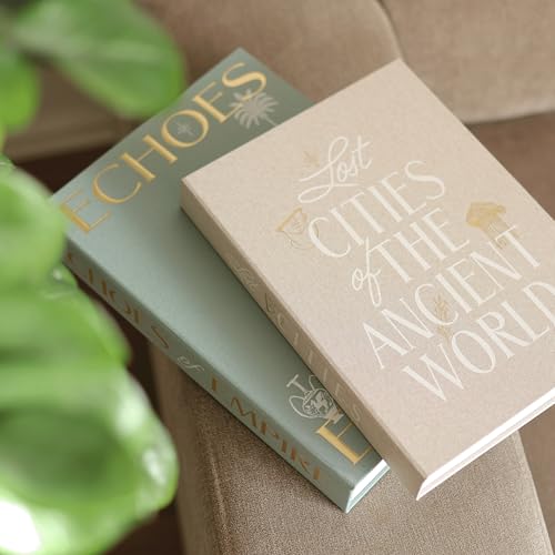 Decorative Books for Home Decor – Beige & Grey Linen Faux Books for Decoration: Aesthetic Fake Book Shelf, Living Room, Mantle, Entryway & Coffee Table Decor – Stack Faux Book Storage Box, Set of 2