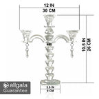 allgala Candle Holder, 3-Arm Crystal Candelabra Taper Candlestick Candle Holder Centerpiece for Home Wedding Event and Party Festival - size: 3 Arm