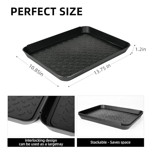 3Pcs Boot Tray 14 x 11 Inch Waterproof Boot Mat Wet Shoe Tray & Pet Food Mat, Multi-Purpose Garden Tool for Entryway Indoor Boots Shoes Pets