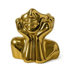 Face Vase Unique Ceramic Vase for Room,Office,Home Decor,Gold,A - style: Gold-A