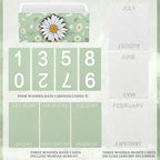 AceOrbit Green Daisy Flower Wood Block Perpetual Calendar Coquettish Desk Decor Cute Month Week Date Display Decorative Block Calendar for Women Office Home Desk Gift for Women - style: Green Daisy