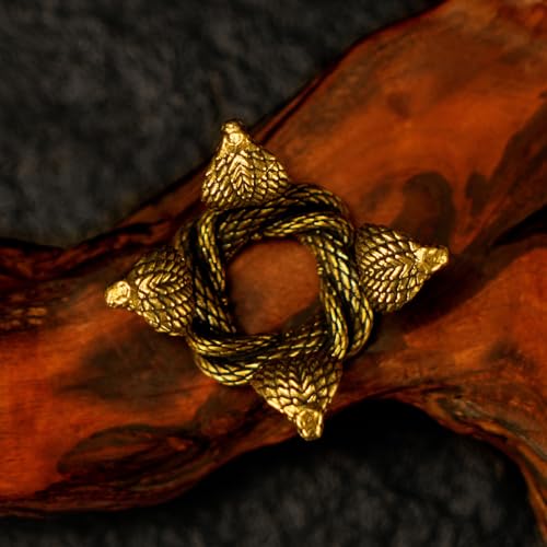 CHOVY 100% Solid Brass Four-Direction Snake Statue - Handcrafted Intertwined Serpent Sculpture, Vintage Mystical Collectible Art, Unique Gift for Mythology Lovers & Spiritual Seekers - style: Four Snakes