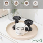 2 Pcs 11.8" and 9.8" Round Beige Metal Tray, Coffee Table Candle Holder & Decorative Serving Tray, Kitchen Counter Organizer for Modern Farmhouse Home Decor (Beige,11.8"+9.8”)