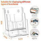 FUCDTEFC Acrylic Brochure Holder 8.5x11 & 4 x9 Inches, Clear 2 Tier Literature Magazine Stand Brochure Display Stand w Removable Divider Universal, Pamphlet Flyer Holder for Wall Mount or Countertop - size: 1 Pack 2-Tier Brochure Holder