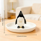 PUDDING CABIN Penguin Gifts for Women: Forever Love Ring Holder Dish - Penguin Gift for Wife Mom Girlfriend Mothers Day, Anniversary, Birthday, Christmas & Wedding - style: Penguin
