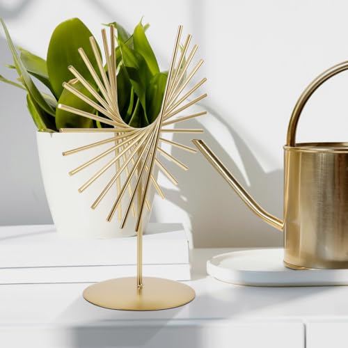 ARTIBETTER Abstract Lines Metal Sculpture 9.6 Inch Modern Desk Decor Geometric Craft Ornament for Office Living Room Tabletop Decoration