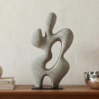 Elio Sculpture, Rectangular, Ecomix, Slim Metal Base, Freeform Modernist Figure, Charcoal Grey