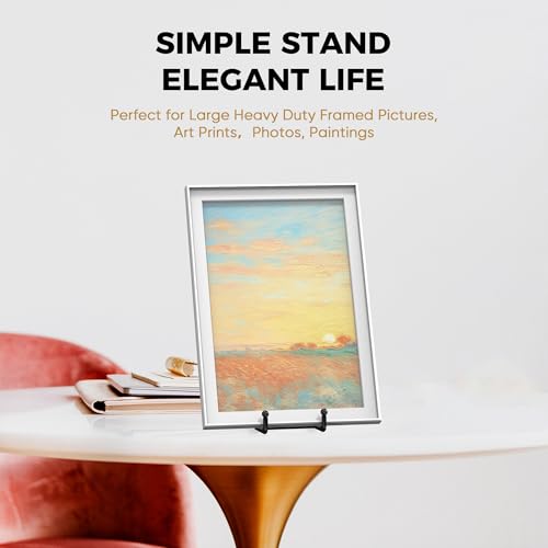 TR-LIFE 16 Inch Black Metal Plate Stand (3 Pack) - Heavy Duty Picture and Display Stand for Large Plates, Frames, Platters and Art - size: 16 Inch