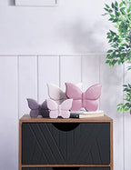 Butterfly Decor Statue Animal Figurine Gift Modern Art Sculpture for Living Room Bedroom Home Ceramic Cream 6.7 Inch