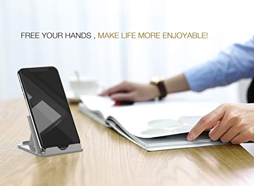 MoKo Phone/Tablet Stand, Foldable Tablet Holder Compatible with iPhone 17/17 Air/17 Pro/17 Pro Max, iPhone 16/Pro/Pro Max/Plus, iPhone 15/Pro/Pro Max/Plus, iPhone 14/Pro/Pro Max/Plus, Gray - color: Gray, size: Small Size