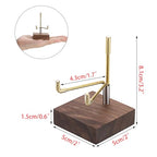Hipiwe Adjustable Metal Arms Display Stand Easel with Wooden Base - Small Display Easel Holder for Displaying Fossil Coral Geodes Rock Mineral Agate Plate Seashell and Photos, 2"x2"x3.2"