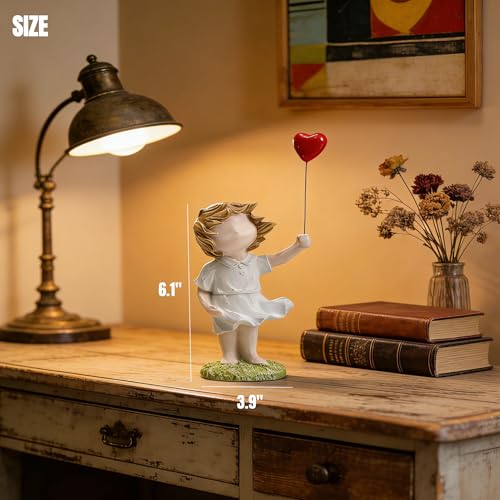 Banksy Street Graffiti Art Statue,Love Balloon Girl Room Decor,Resin Ornaments,Living Room Dining Desk Decorations,Bookshelf Decorative Objects(Color) - color: Love Balloon Girl-color