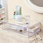 STORi Audrey Stackable Clear Bin Plastic Organizer Drawer | Organize Eyeshadow Palettes, Cosmetics, and Beauty Supplies on a Vanity | Made in USA - style: Cosmetic Drawer Base