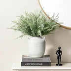 Ceramic Flower Vase, 6.5 inch White Farmhouse Table Rustic Vases, Handcrafted Weathered Pottery Vases, Small Flower Terracotta Vase for Home Decor, Living Room, Table, Shelf, Fireplace
