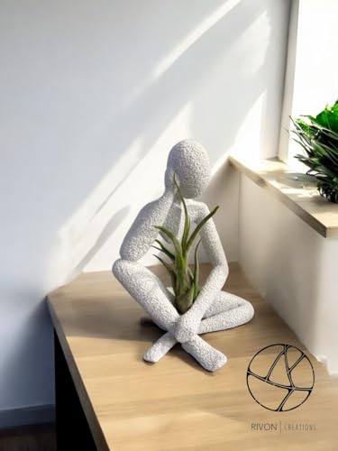 Ponder Minimalist Sculpture, Modern Abstract Home Decor, 3D Printed Art (Marble) - color: Marble