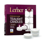 Lerner Clear Tea Lights Candles Bulk - 4.5 Hour Clear Cup Tealight 50 Pack - Consistent Smkless Clean Burning - Holiday, Wedding, Spa, Emergency and Home Decoration Candles - size: 50 Count