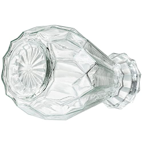 MyGift Mini Set of 6 Diamond-Faceted Clear Glass Bud Vases – Small Decorative Flower Vases for Table Centerpieces, Weddings, and Home Décor