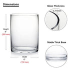Enova Floral Clear Glass Cylinder Vase 6 x 8 Inches, Clear Flower Vases, Pillar Candle Hurricane Floating Candle Holder Vase, Glass Flower Vase for Wedding Centerpieces, Home Office décor (1 Piece) - size: 6W x 8H