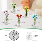 ZOYVUX Cute Mini Vase Magnets for Fridge, Tiny Plant Glass Vases with Flowers, Magnetic Refrigerator Decor for Kitchen, Office, Locker (5 Pack)