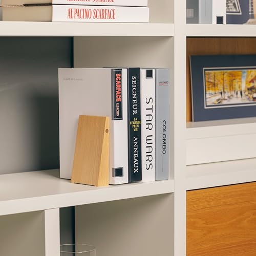 TILISMA Book Ends for Shelves - Handmade Wooden Bookends with Metal Base, Chestnut Tree - Sturdy Book Holders for Bookshelves - Fancy Modern Decorative Bookends, Heavy Duty – Home Décor Accessories - color: Chestnut
