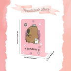Capybara Bookends Pink, L-Shaped Cute Animal Bookend Holder for Shelves, Kawaii Desk Decor for Kids Room, Girls Bedroom, Office and School Supplies (1 Pair)