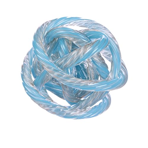 Glass Knot Teal Orbit Ball - 6 Inch Hand Blown Infinity Sculpture Decor Glass Orbit Home Decor Table Decoration Interio Art - color: Blue, size: 6" Diameter