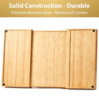 Umilife Extra Large Expandable Kitchen Drawer Organizer for Utensil and Junk, 19" Deep for Big Drawer, 19" to 33" Adjustable Bamboo Wood Drawer Divider, Cutlery Tray, Flatware Holder - style: For Utensil (19"~33" x 19")
