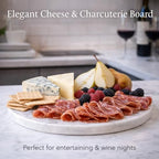 11-Inch Round Marble Cheese Board – Solid White Natural Stone Cutting Board & Charcuterie Serving Tray with Non-Slip Feet, 0.5” Thick, Easy to Clean. - color: White, size: 11"L x 11"W