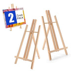 ESRICH 2 PCS 16 Inch Tabletop Easel,Tabletop Easel for Painting Party, Wooden Tabletop Display Easels, Painting Easel for Displaying Canvases, Photos, Display Tripod Holder Stand for Students Kids - style: 16"-2P