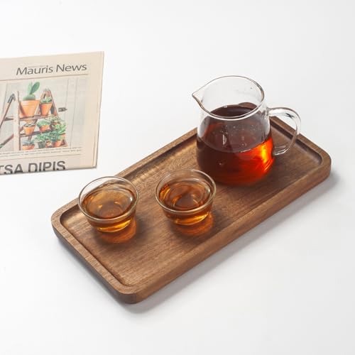 Bathroom Vanity Tray, Bathroom Tray for Counter, Toilet Tank Tray, Wood Bathroom Tray for Organizing and Home Decor (9.8 x 5.1 x 0.8 inch) - size: 9.8" x 5.1" x 0.8"