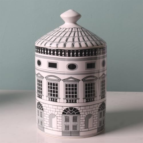 Ceramic Candle Jar Home Fireplace Kitchen Dining Decor Candle Holder (H1) - color: H1