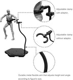 Action Figure Stand with Flexible Metal Arm,Action Figure Pose Display Holder Base,Flight Stands for Action Figures Compatible with HG RG SD SHF Gundam 1/144 Toy with Screwdriver (2Pcs Black) - color: 2Pcs Black