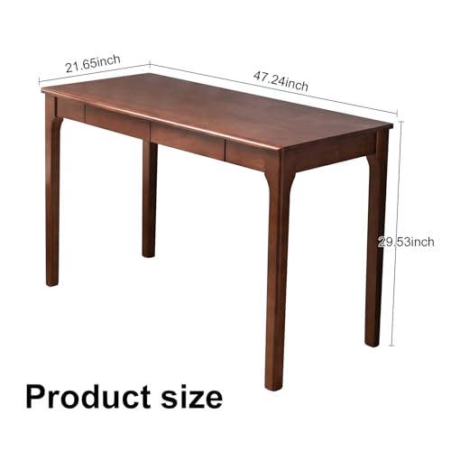 Solid Wood Desk with Drawers, Small Computer Desk for Small Spaces, Gaming Study Home Office Desks for Work, Student PC Desk for Bedroom, Escritorios para Cuartos (Cherry Color, 47inch) - color: Cherry Color, size: 47inch